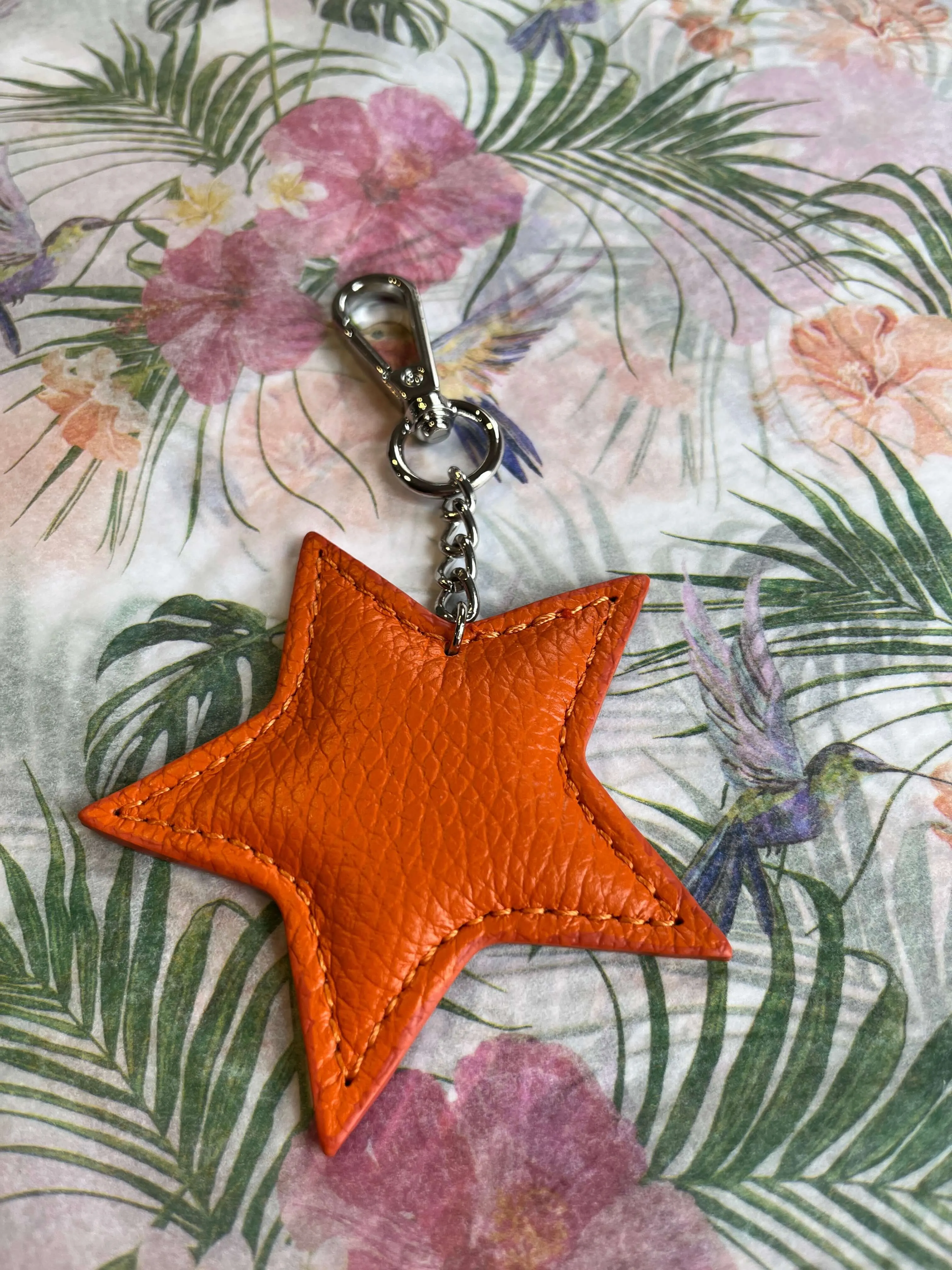 Leather Star Key ring Bag Charm