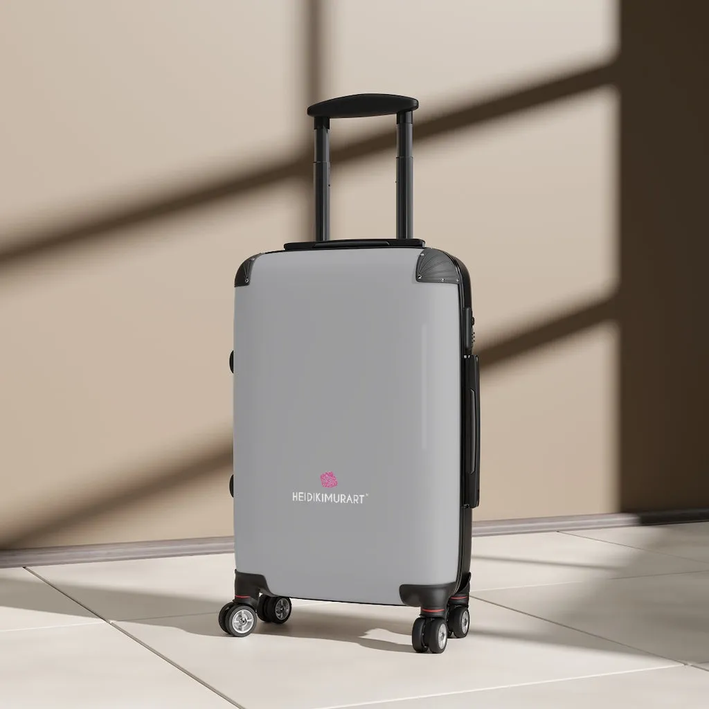 Light Gray Cabin Suitcase, Carry On Luggage With 2 Inner Pockets & Built in TSA-approved Lock With 360° Swivel