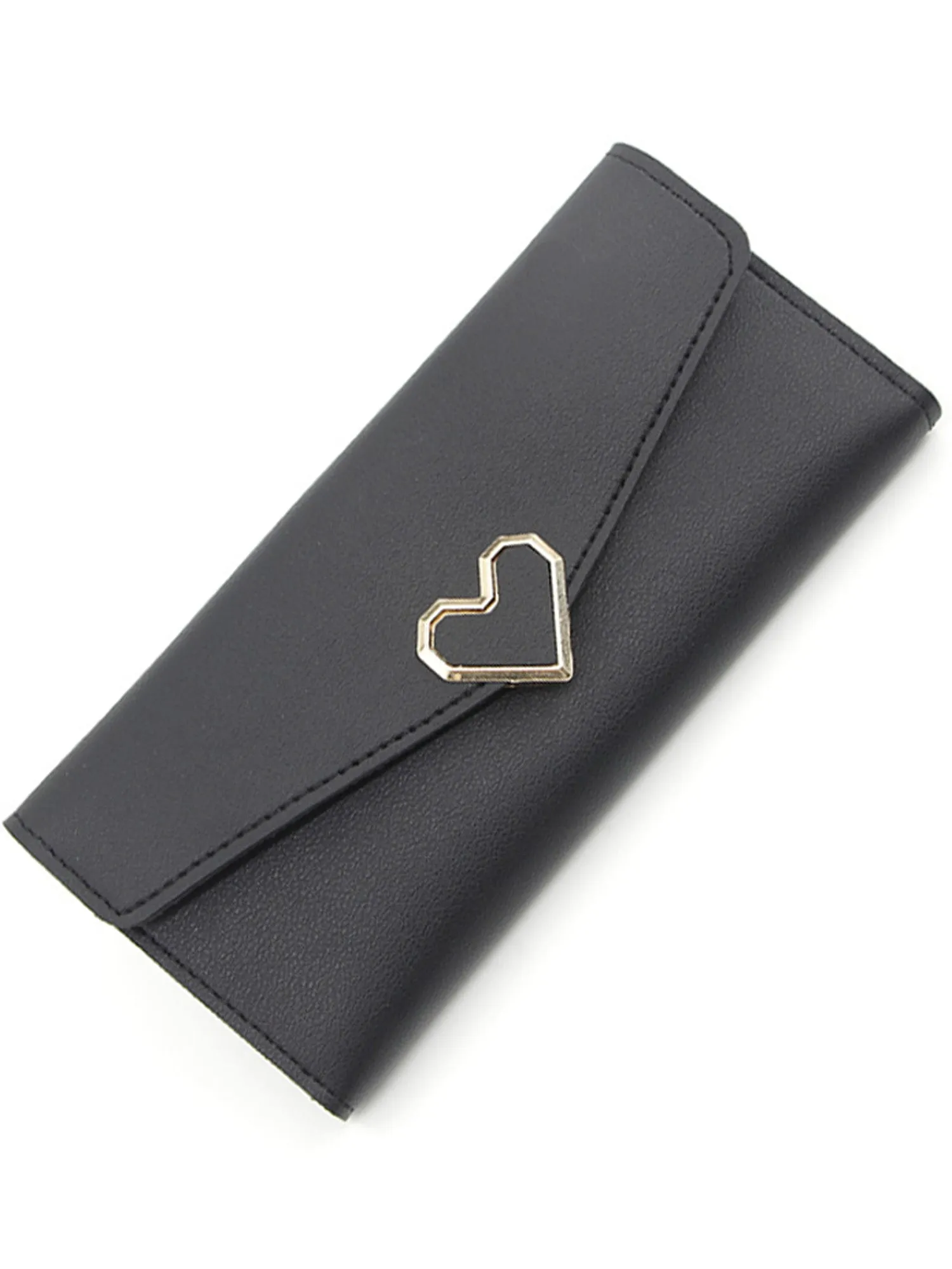 Long Organizer Wallet With Heart Closure