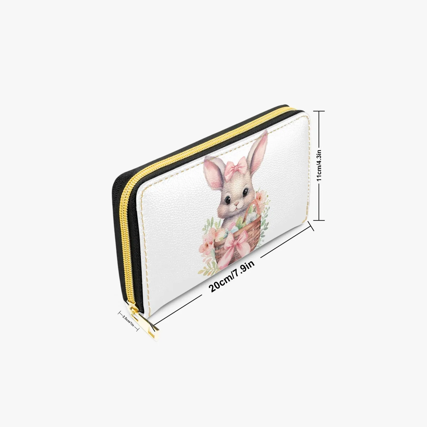 Long Type Zipper Purse, Easter, Rabbit, awd-1346