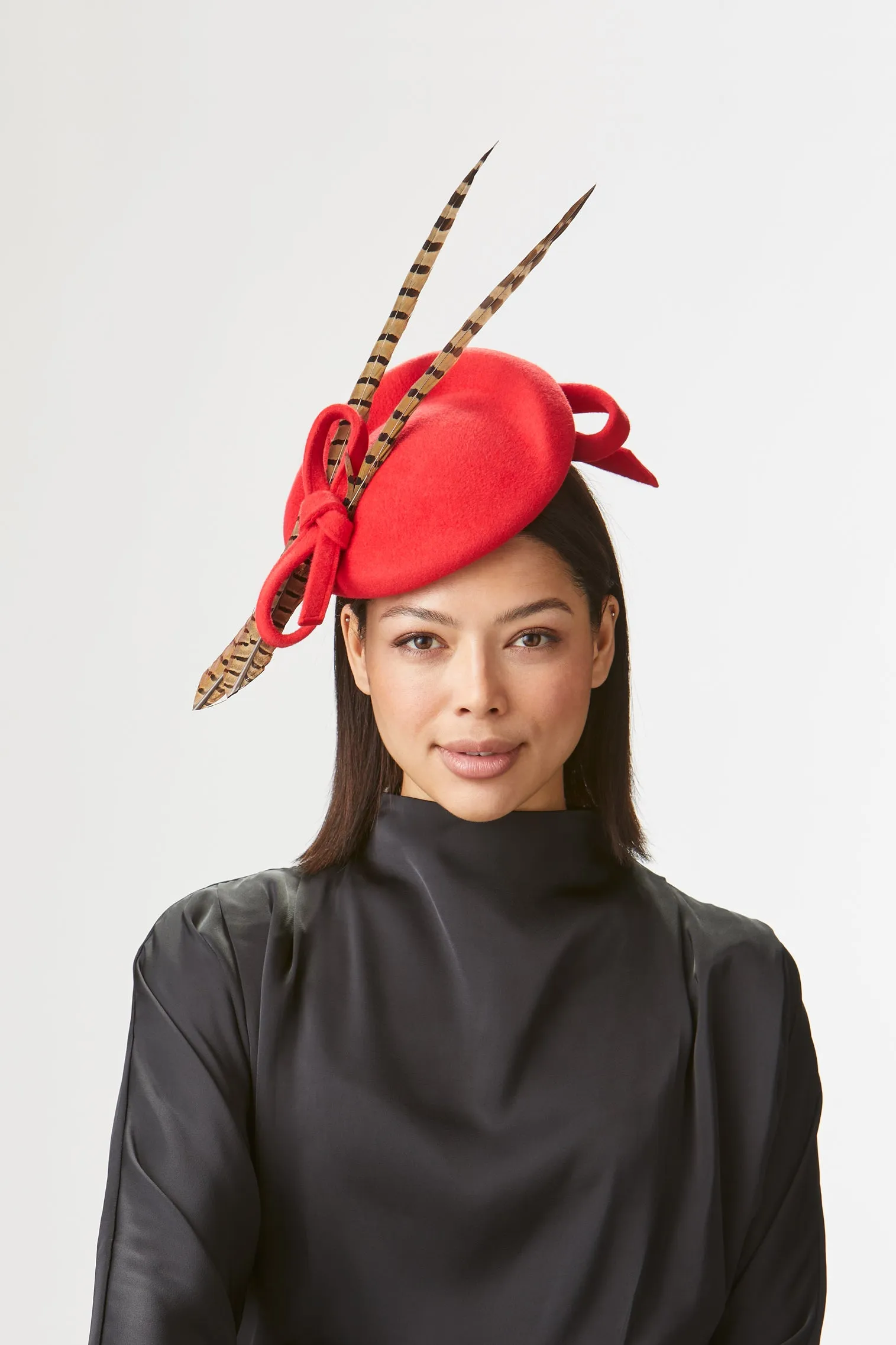 Loretta Red Percher Hat