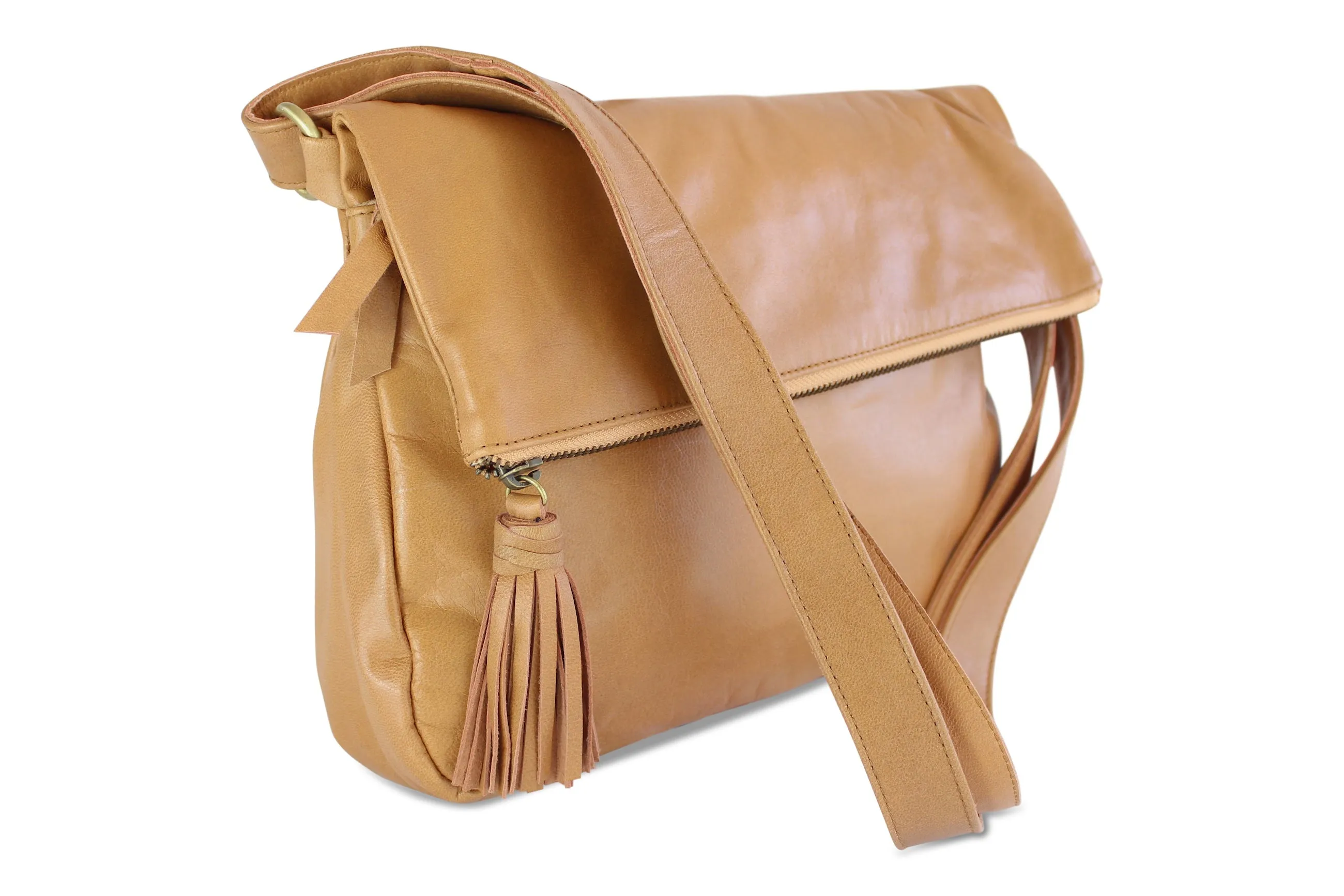 LOUISE LEATHER HANDBAG IN TAN