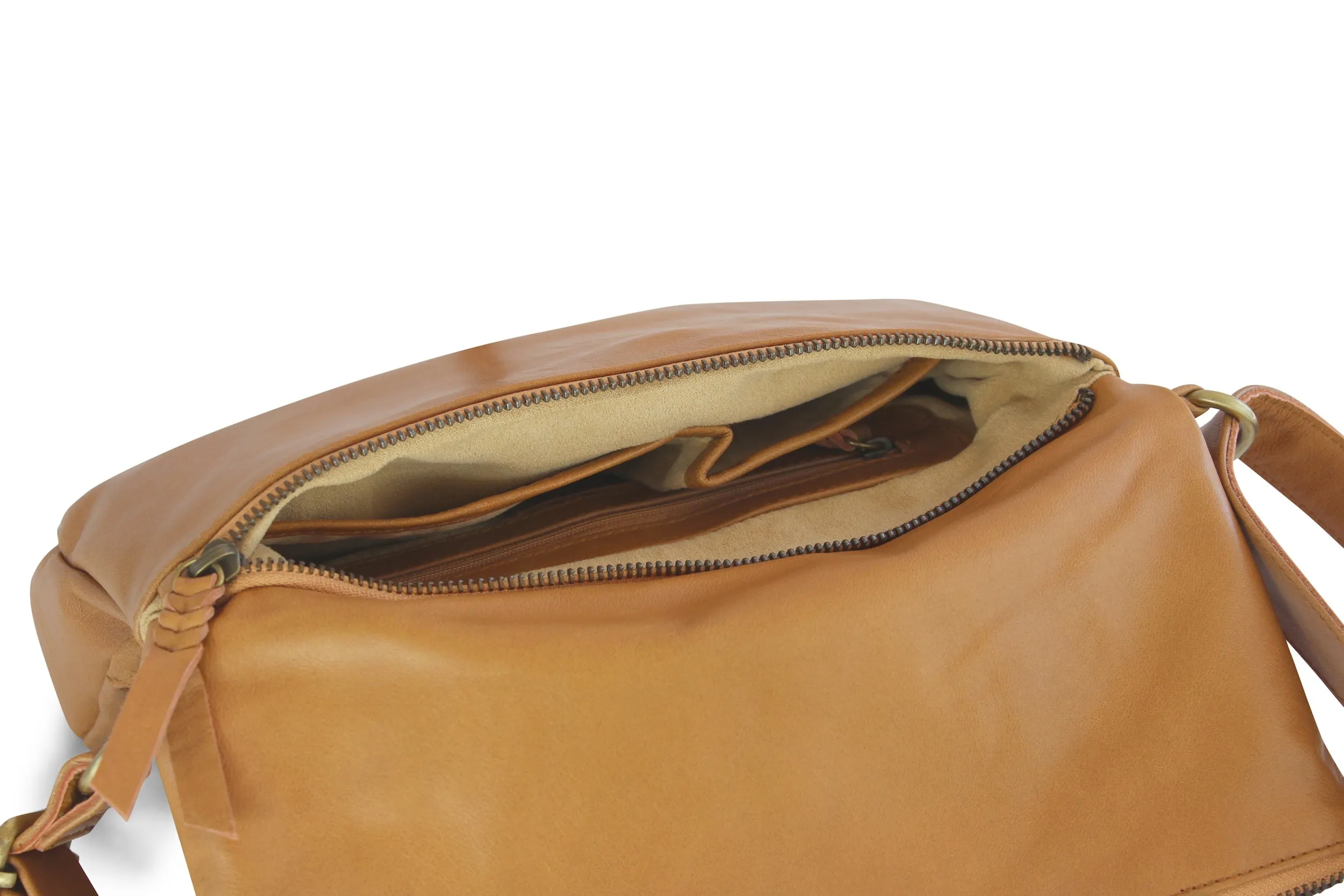 LOUISE LEATHER HANDBAG IN TAN