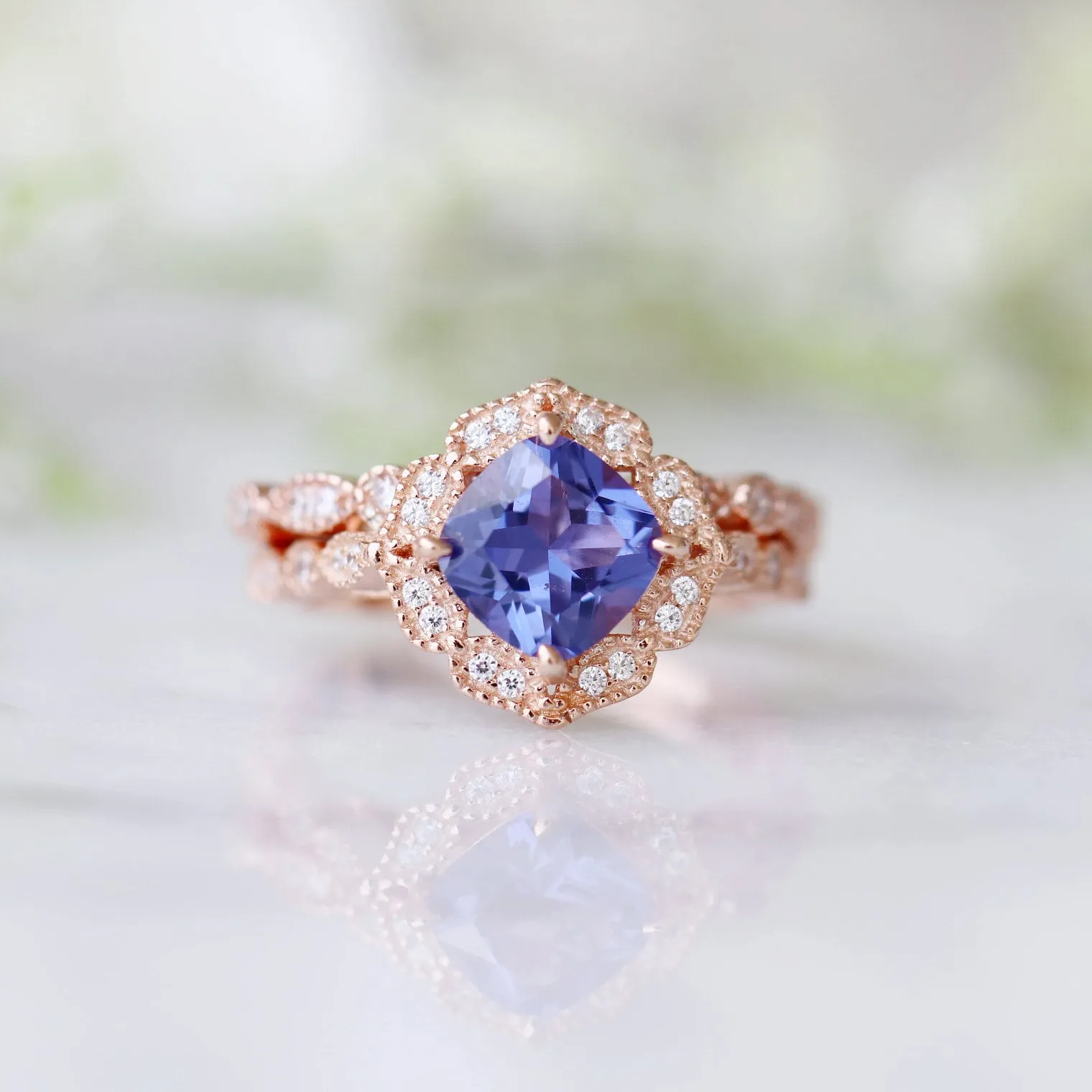 Luxe Tanzanite Ring- 14 Rose Gold Vermeil