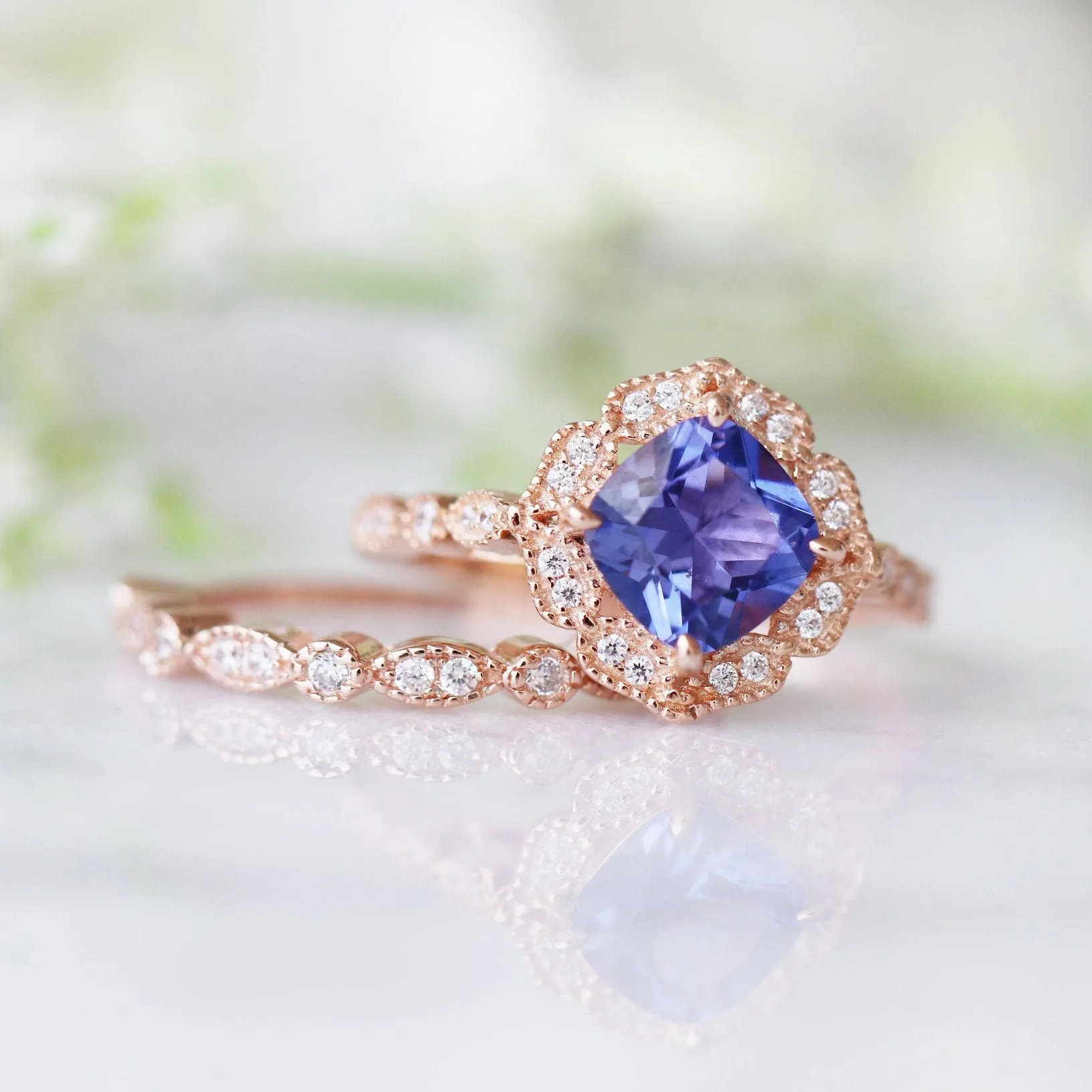 Luxe Tanzanite Ring- 14 Rose Gold Vermeil