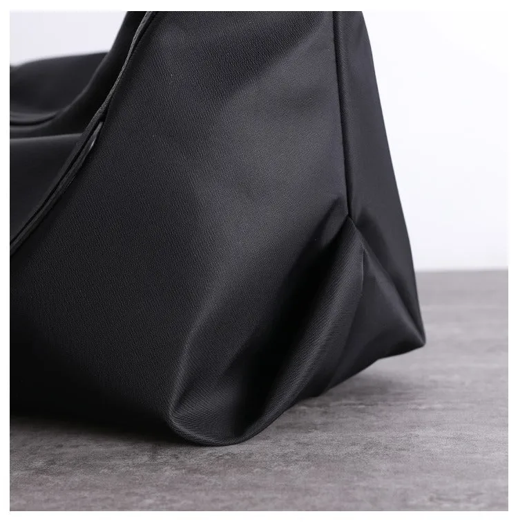 Mens Black Nylon Crossbody Bag Black Crossbody Nylon Bag Womens Leather Nylon Shoulder Bag