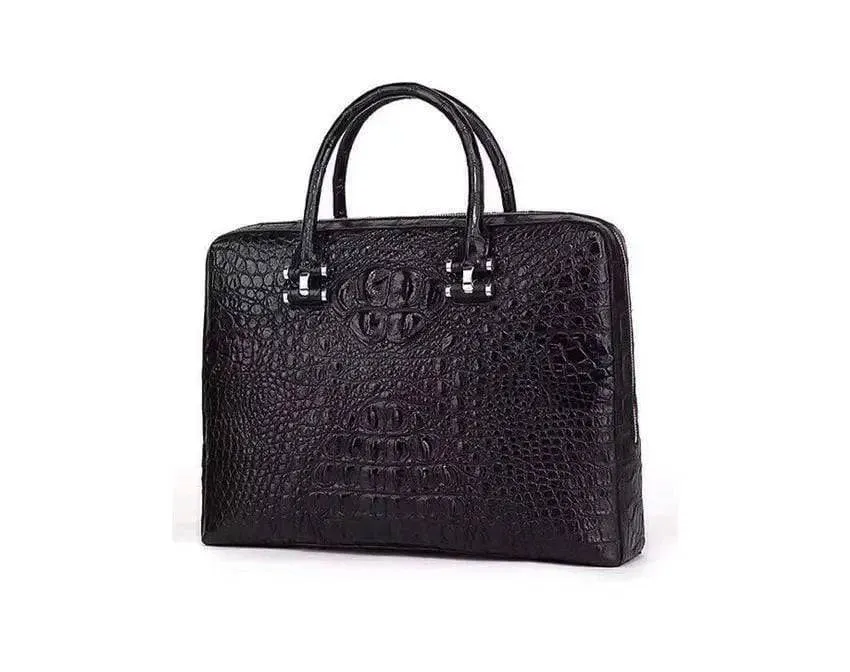 Men's Genuine Crocodile Briefcase,Business Bag And Laptop Handbag With Password Lock