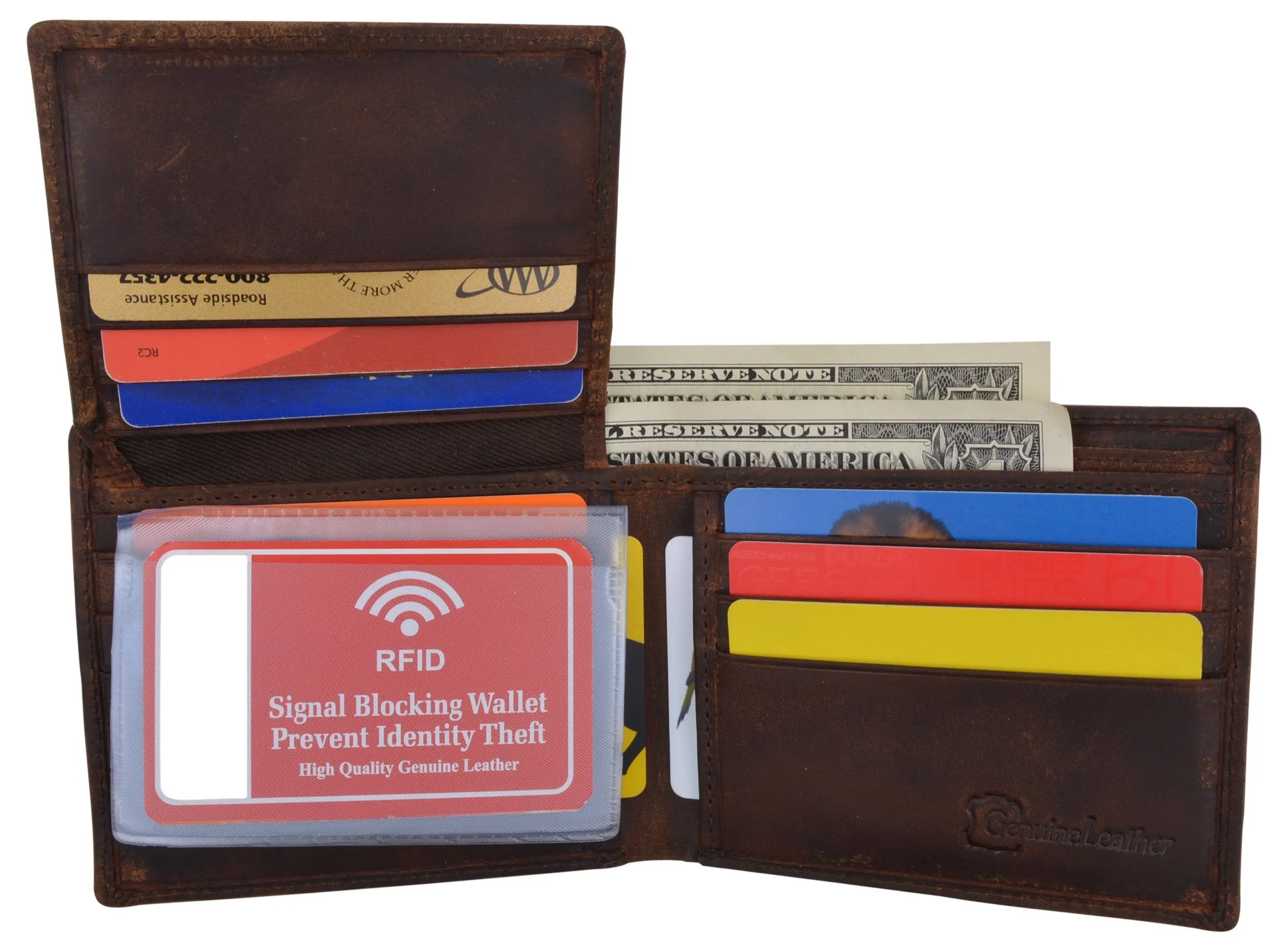 Mens Genuine Leather Real Estate Logo RFID Bifold Wallet Gift Promo /53HTC Real Estate