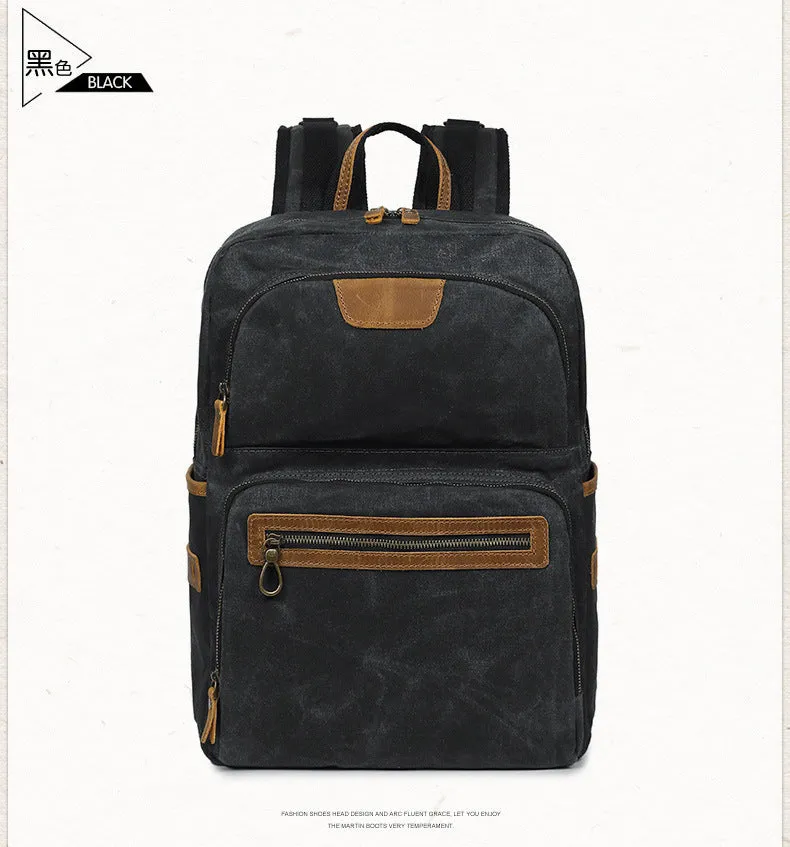 Men's Shoulder Retro Canvas Casual Travel Backpack