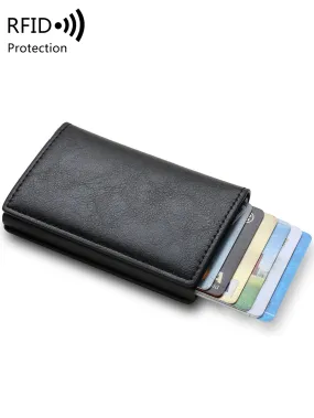 Men's Ultra Thin Minimalist Rfid Blocking Aluminum Automatic Pop Up Credit Card Holder Lightweight Portable Credit Card ID Card White-Collar Workers For Male Holiday For Anniversary For Birthday Gift Gift Accessories Gift