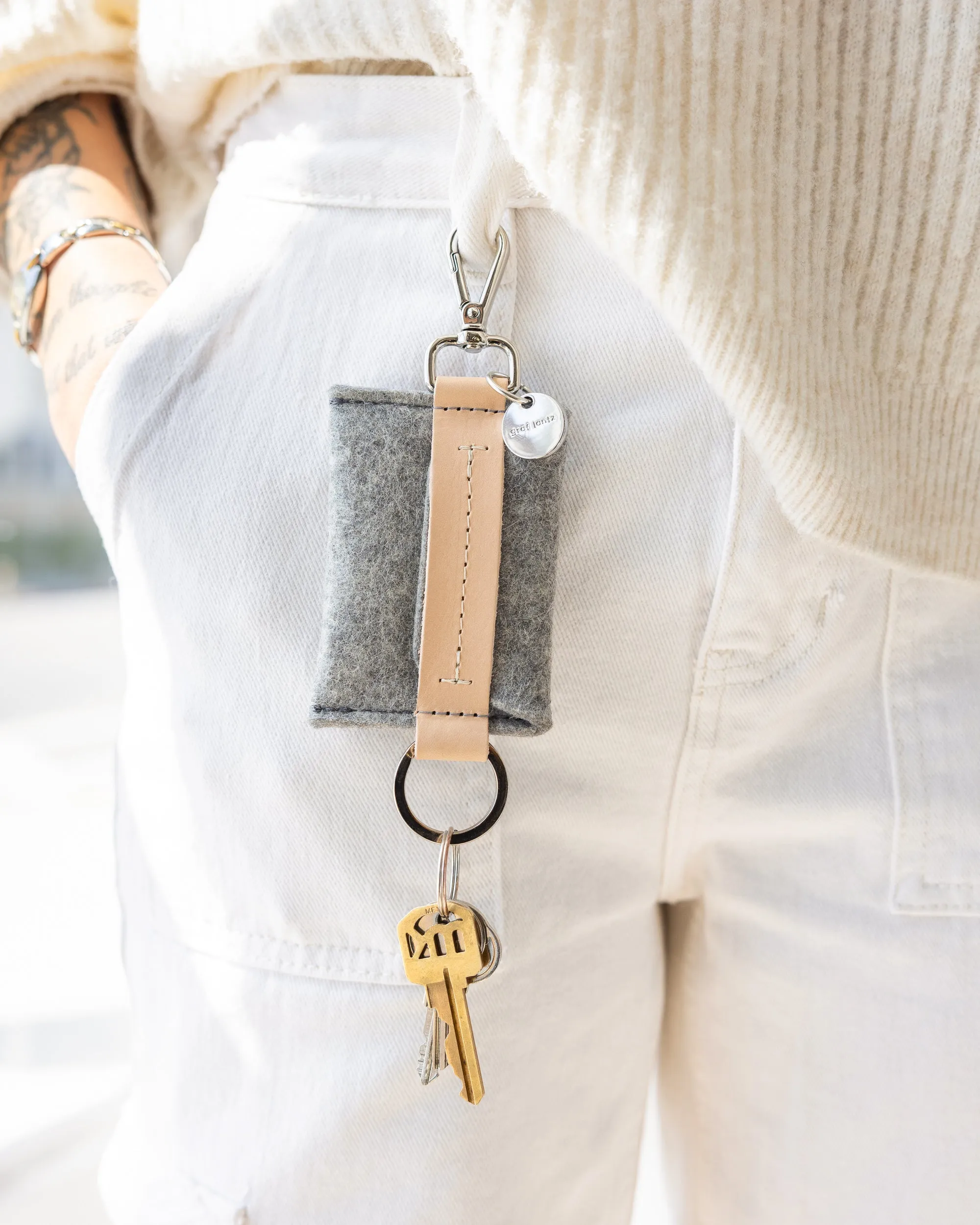 Merino Wool Card Key Fob