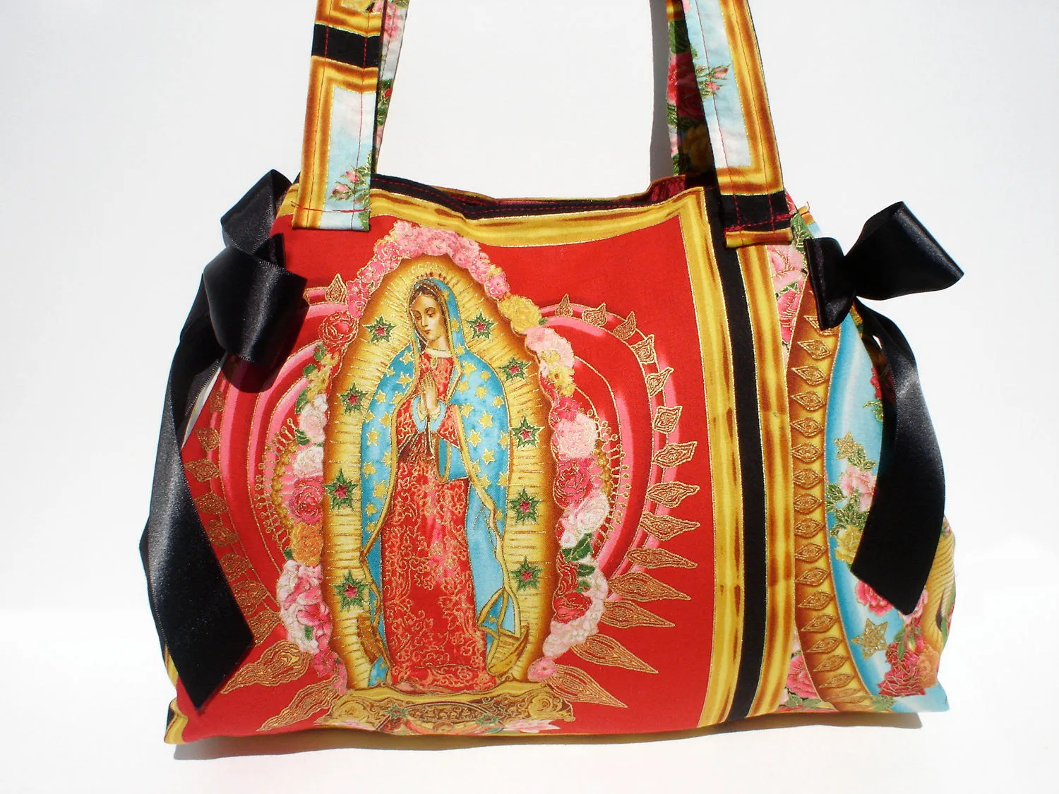 Mexican Guadalupe Virgin Mary Panel  Bag / Purse #B314