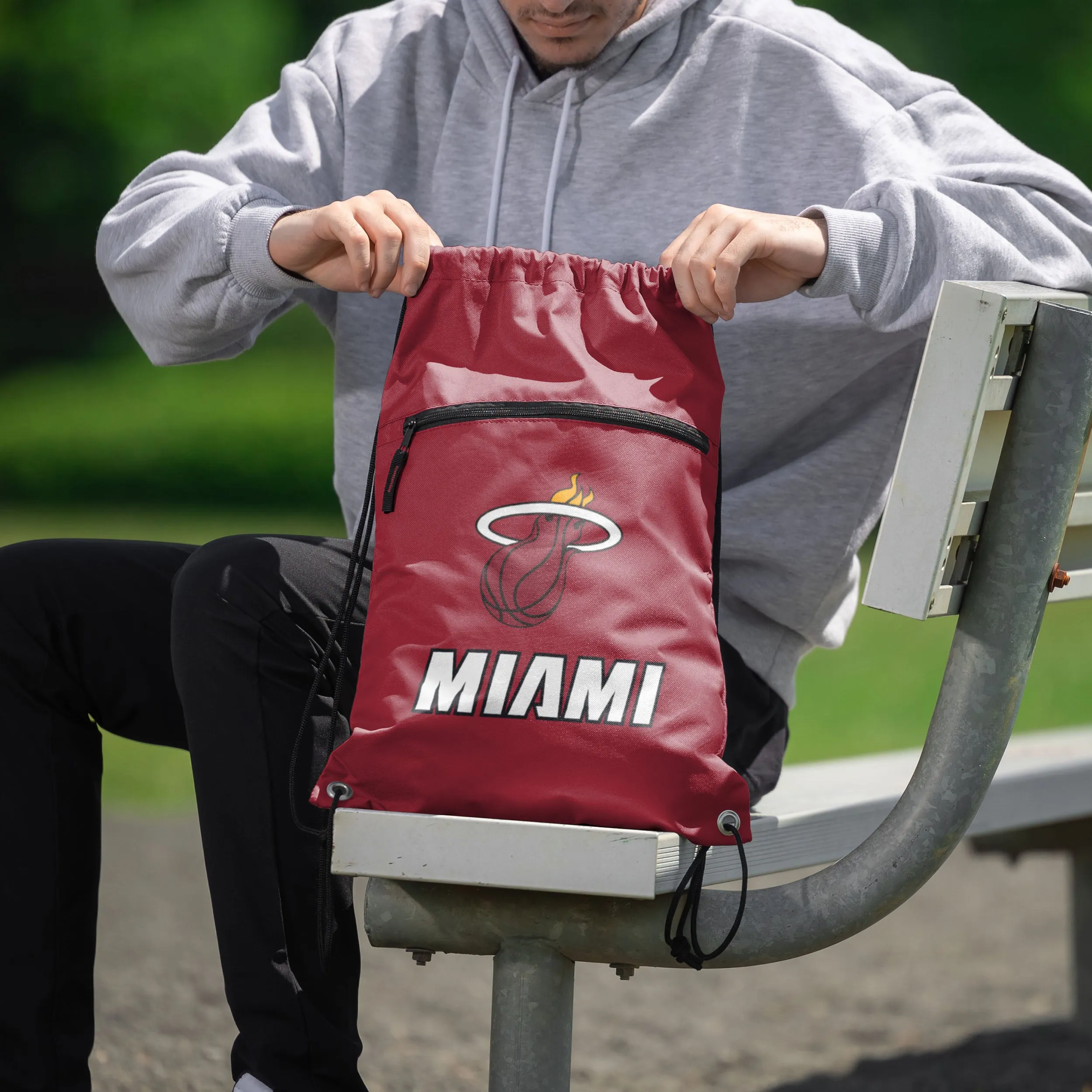 Miami HEAT Logo Red Drawstring Bag