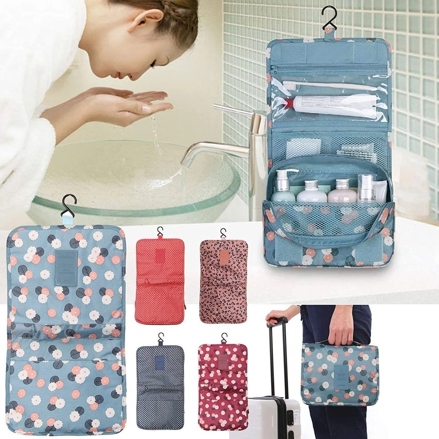 Multi Functional Travel Organizer Accessory Toiletry Cosmetics Bag || Hanging Toiletry Bag Travel Organizer