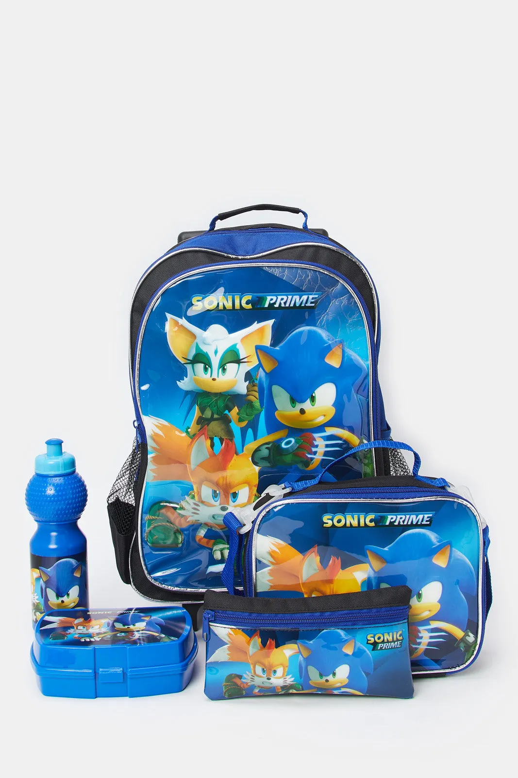 Navy Sonic Print Trolley Set (5 Piece)