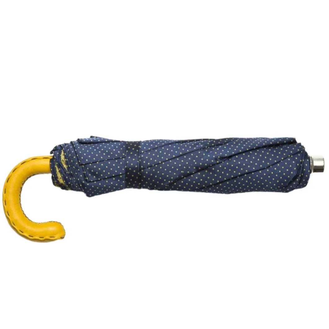 Navy Yellow-Dot Travel w/ Yellow Leather Handle