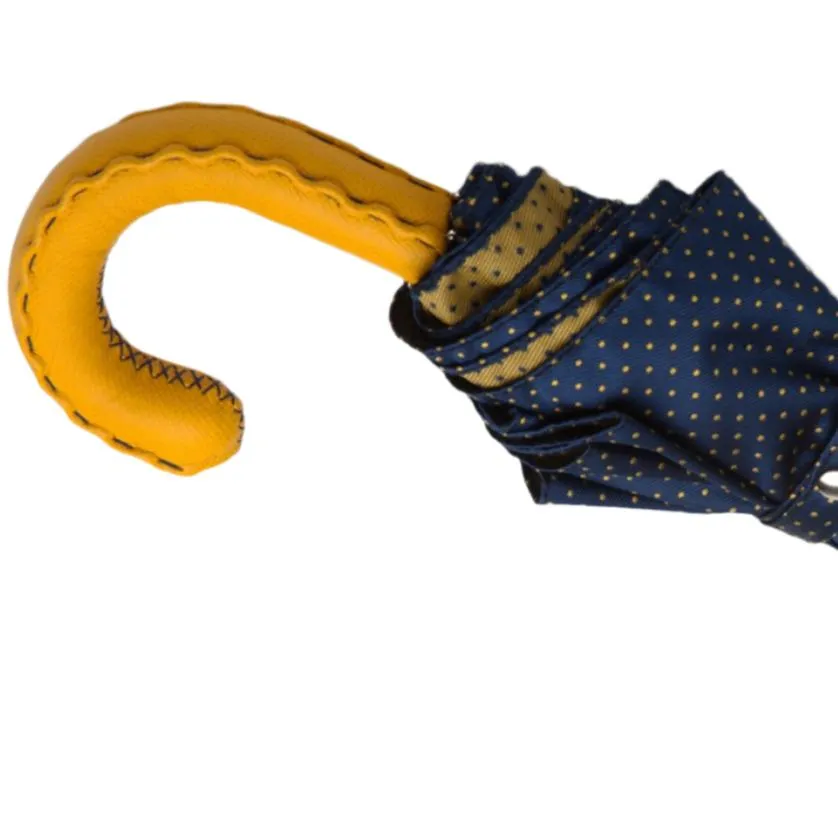 Navy Yellow-Dot Travel w/ Yellow Leather Handle