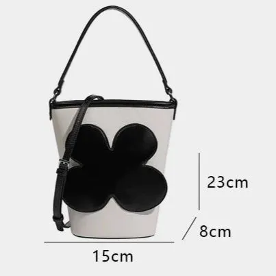 Niche Designer Milk Colour-Block Bucket Bag