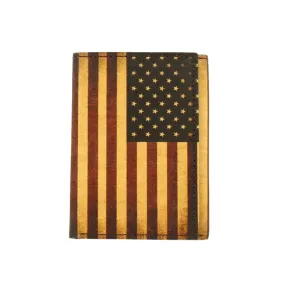 Nocona Trifold Vintage USA Flag-Leather Wallet