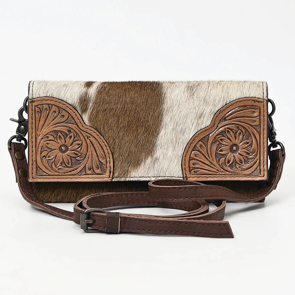 Olay Tooled Leather Wallet Clutch Crossbody