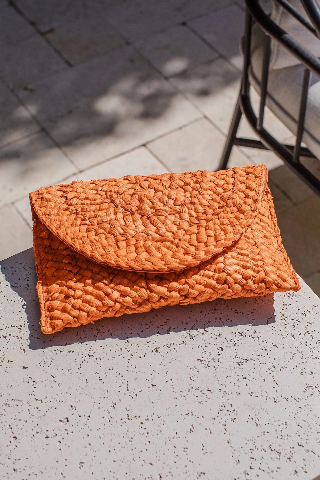 Olly Orange Woven Envelope Purse