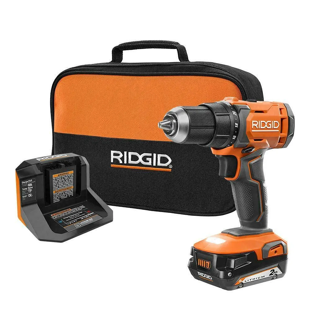 Open Box - RIDGID 18V Cordless 1/2 in. Drill/Driver Kit with (1) 2.0 Ah Battery and Charger