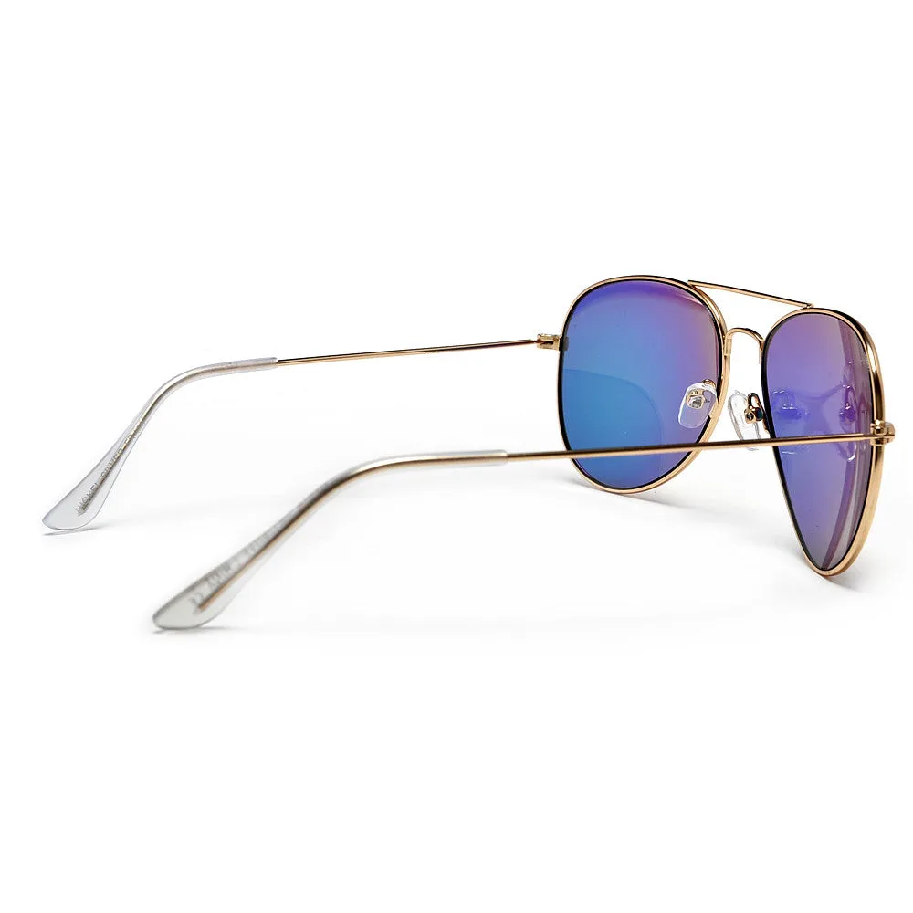 Original Classic Nickel Finish Colorful Reflective Lens Aviator Sunglasses