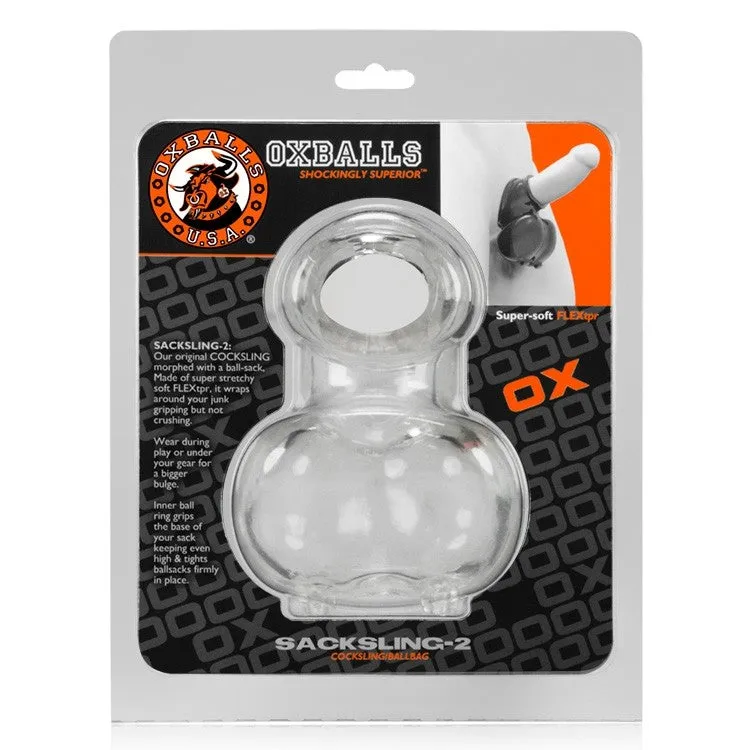 Oxballs Sacksling-2 Stretchy Cocksling And Ball Bag Clear