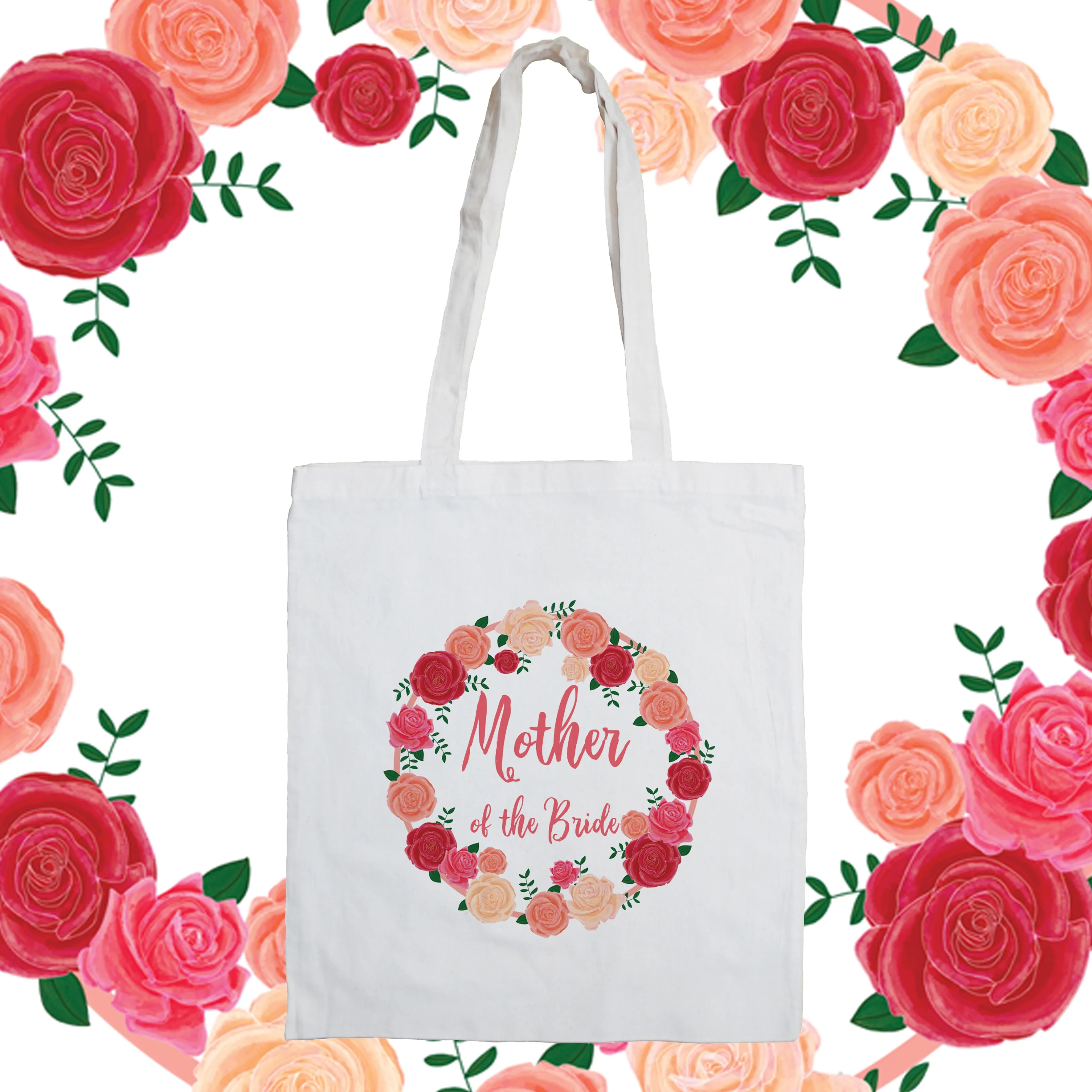 Peach Flowers - Personalised Tote Bag