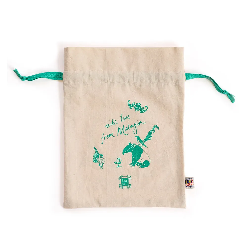 Peranakan Tiles Multiple Animals Drawstring Gift Bag (Big)