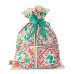 Peranakan Tiles Multiple Animals Drawstring Gift Bag (Big)