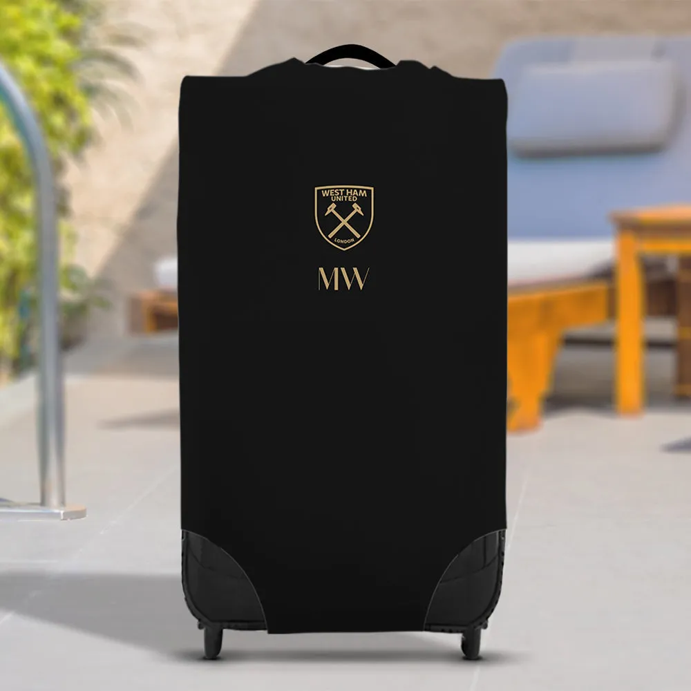 Personalised West Ham United FC Black Suitcase Cover (Small)