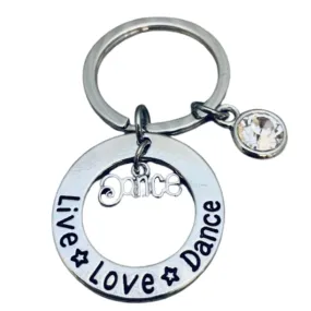 Personalized Dance Keychain with Birthstone