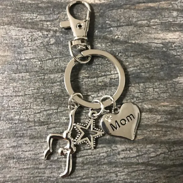 Personalized Gymnastics Mom Keychain