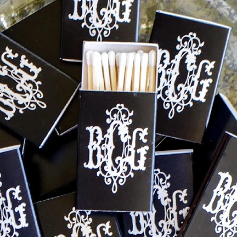 Personalized Ornate Monogram Matchboxes