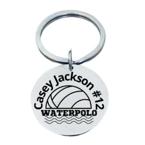 Personalized Waterpolo Keychain - Round