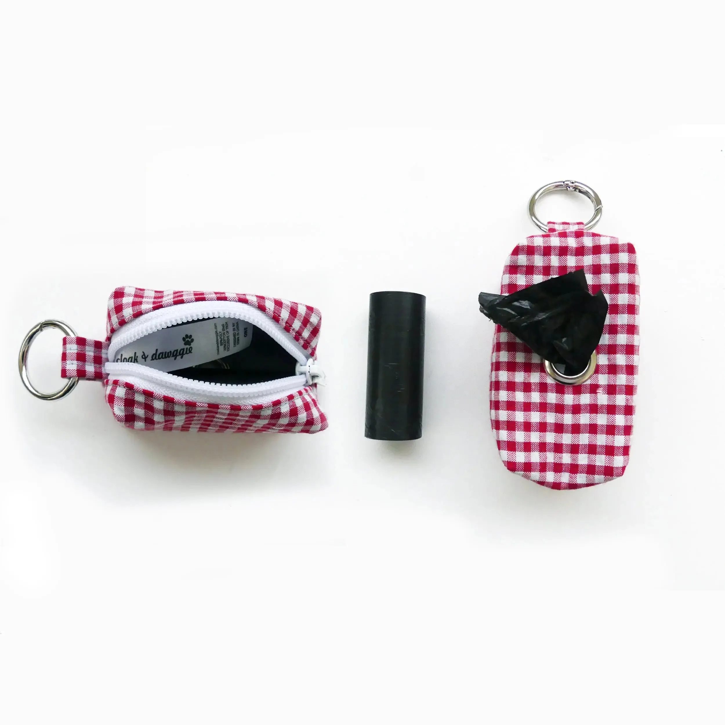 Precision Fit Gingham Dog Poop Bag Holder Matching Gingham Leads Harnesses