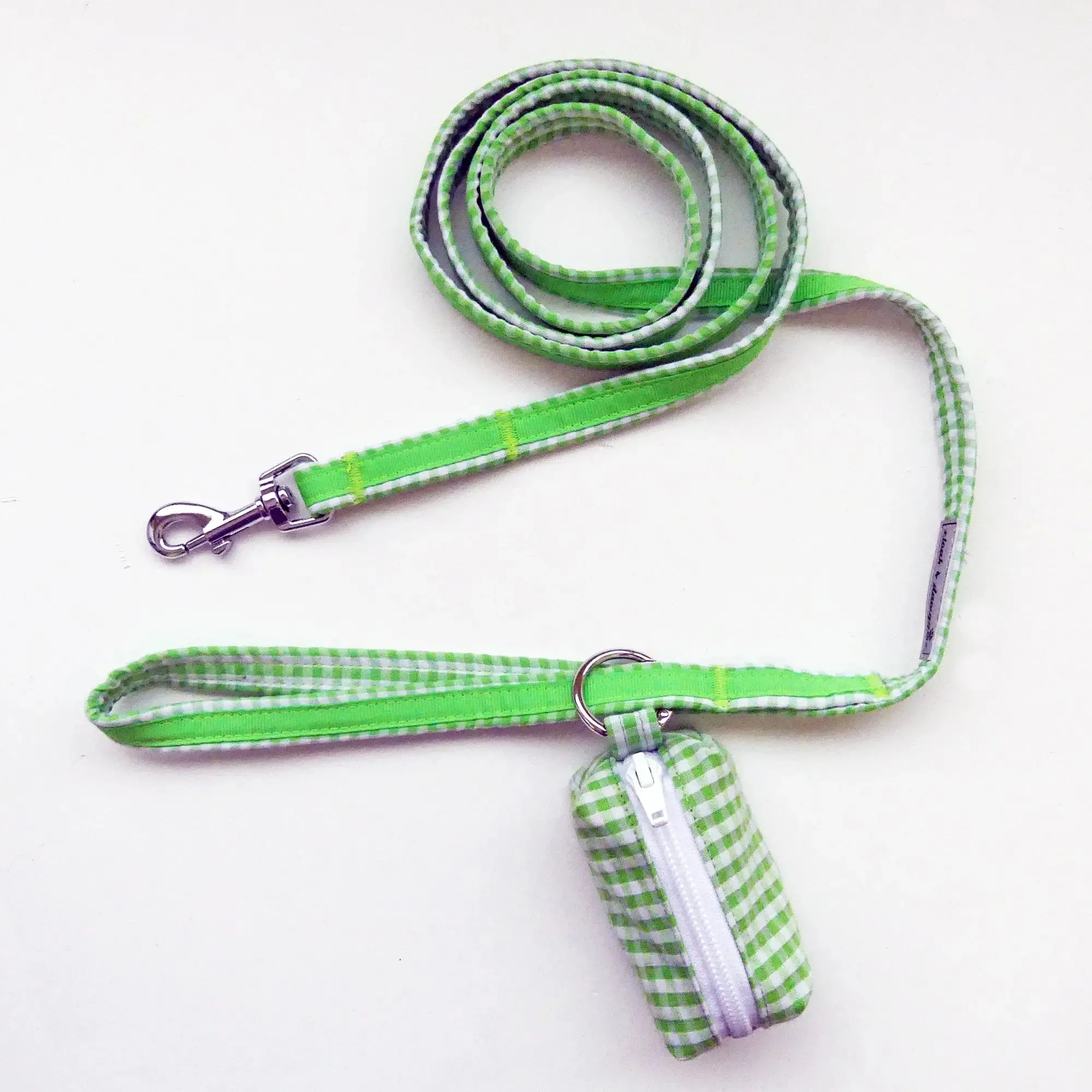 Precision Fit Gingham Dog Poop Bag Holder Matching Gingham Leads Harnesses