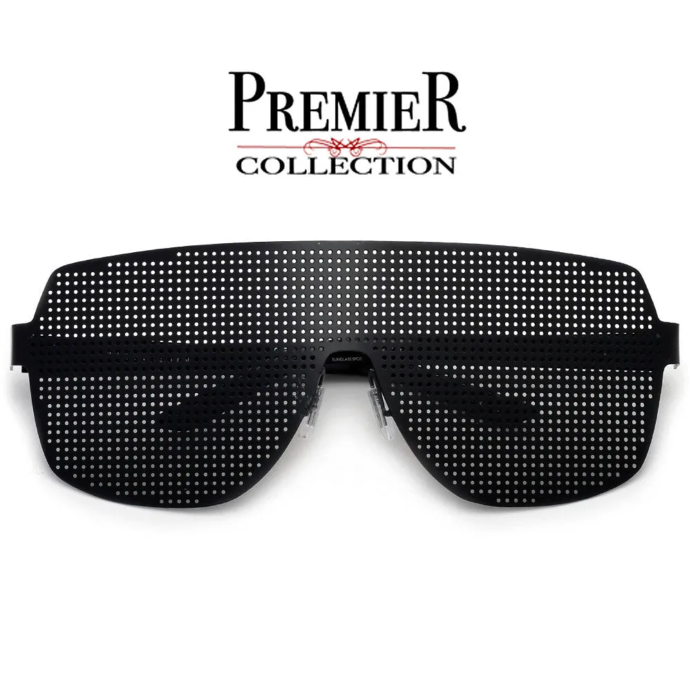 Premier Collection-Oversize Futuristic Mesh Grill Full Coverage Shield Eyewear