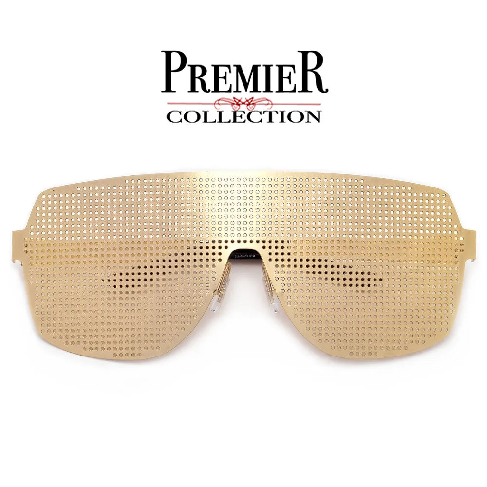 Premier Collection-Oversize Futuristic Mesh Grill Full Coverage Shield Eyewear