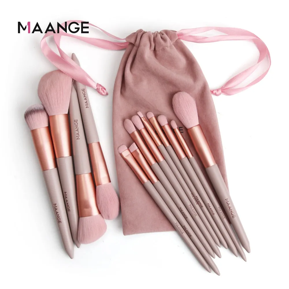 Pro 4/13Pcs Makeup Brushes Set Face Eye Shadow Foundation Beauty Tool with Bag