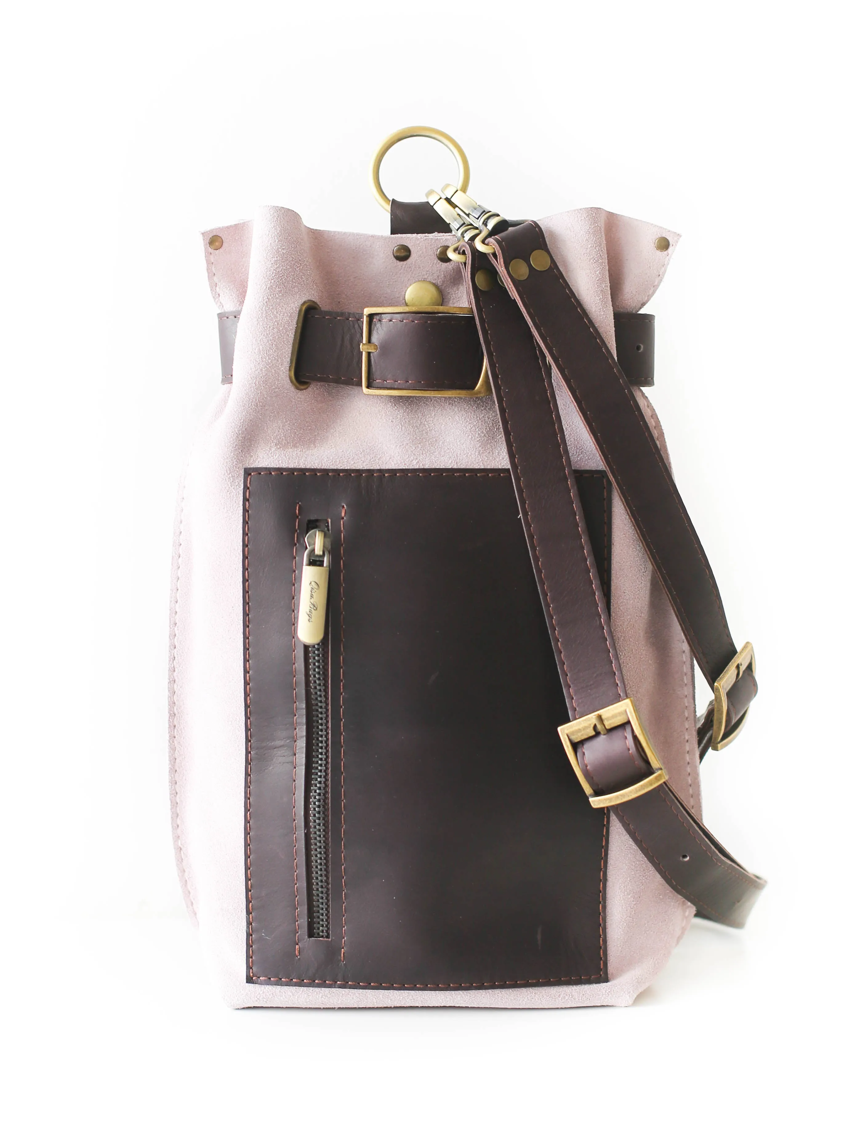 Purple Suede Sling Backpack