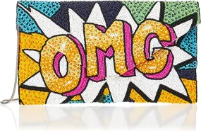 "OMG" Clutch Purse Statement Piece for Concert, Festival, Casual Outing, Special Event.