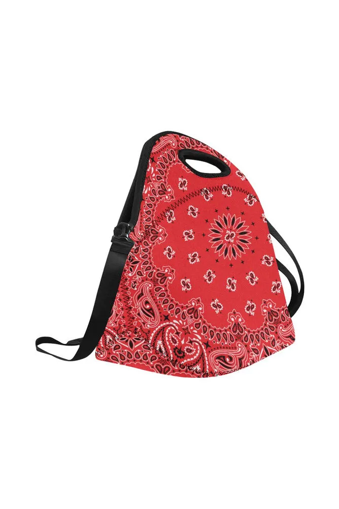 red bandana Neoprene Lunch Bag/Large (Model 1669)