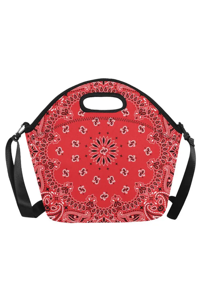 red bandana Neoprene Lunch Bag/Large (Model 1669)