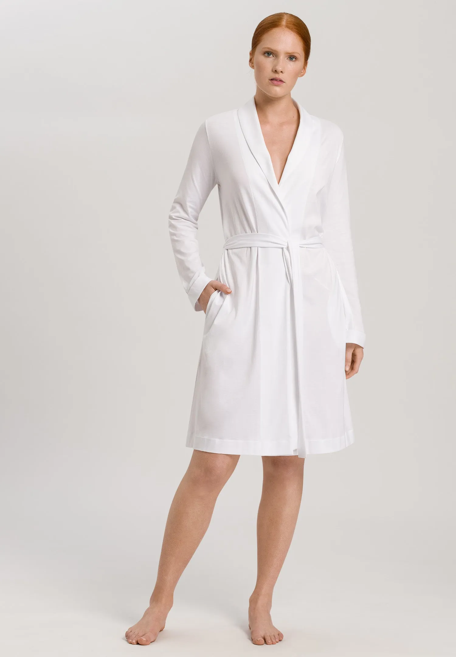 Robe Selection Melange Cotton Robe | White 77302-101