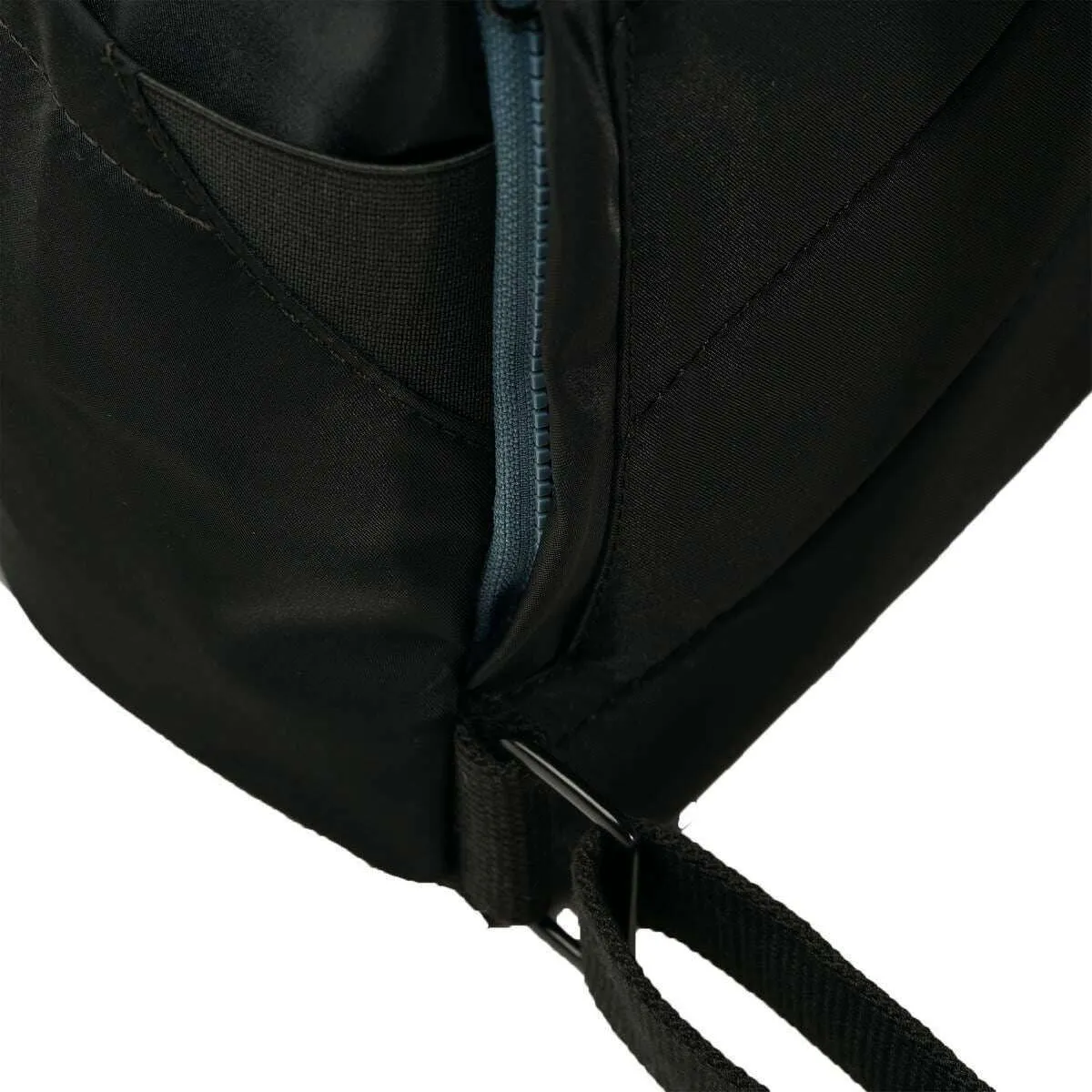 Roka Canfield B Medium All Black Recycled Nylon Backpack - Black/Airforce Grey