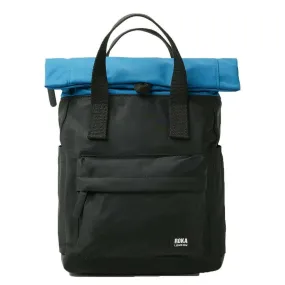 Roka Canfield B Small Creative Waste Two Tone Recycled Nylon Backpack - Black/Sea Port Blue