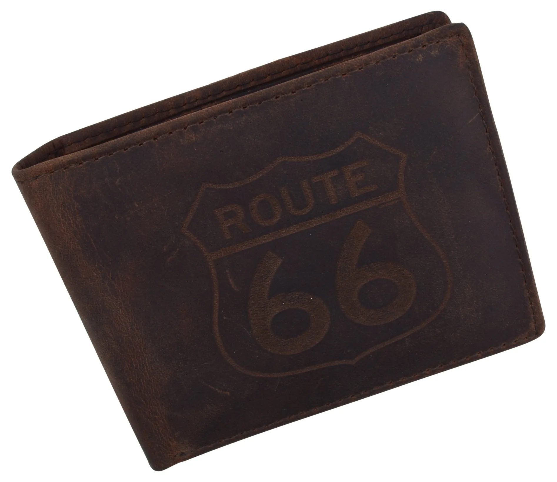 Route 66 Mens RFID Bifold Credit Card ID Genuine Leather Wallet /53HTC Route66