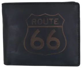 Route 66 Mens RFID Bifold Credit Card ID Genuine Leather Wallet /53HTC Route66